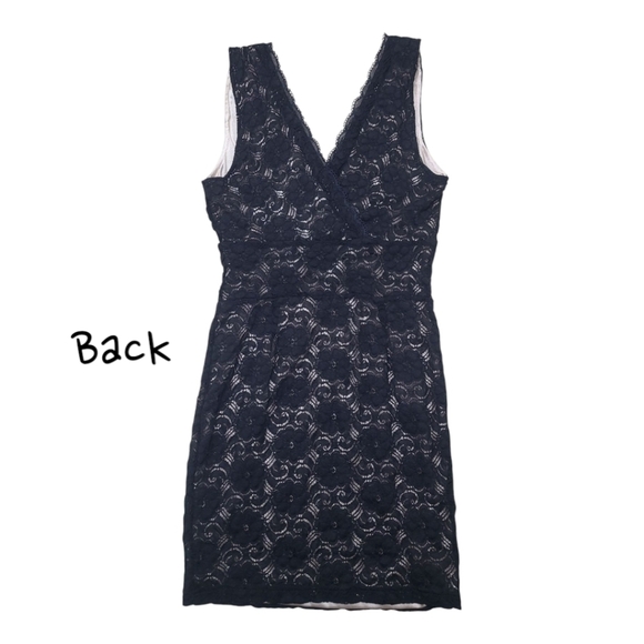 Black Lace V-Neck Mini Dress Size Small - Picture 5 of 14